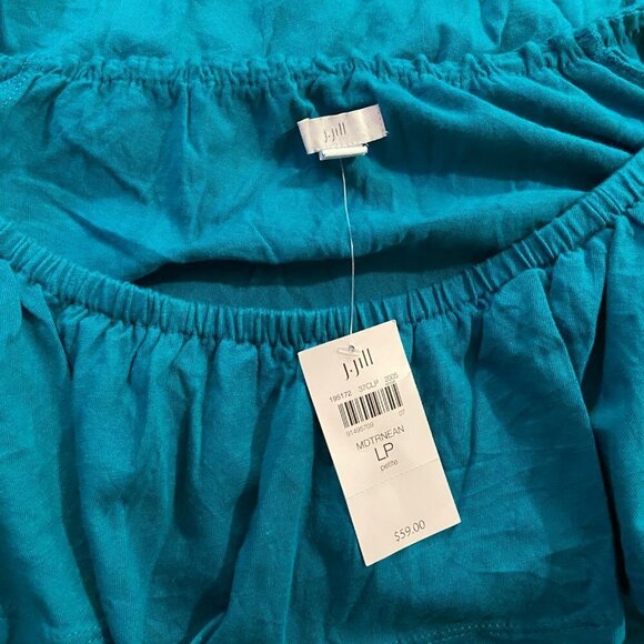 J.Jill Women's Mediterranean Ruffle Neck Shirt - Size LP - NWT - Picture 4 of 4